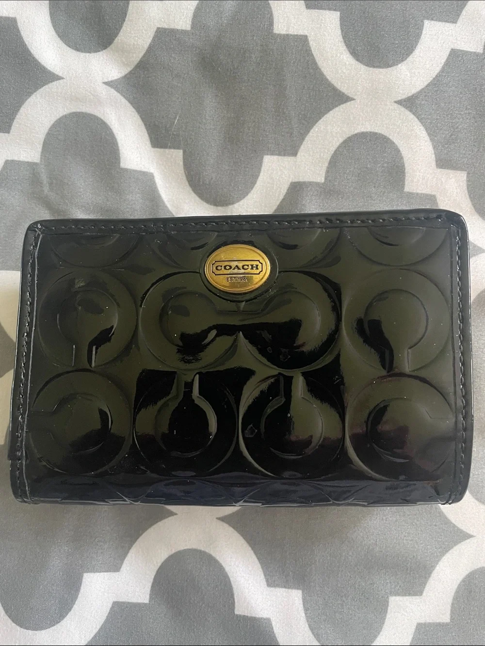 Coach Patent Leather Logo Wallet